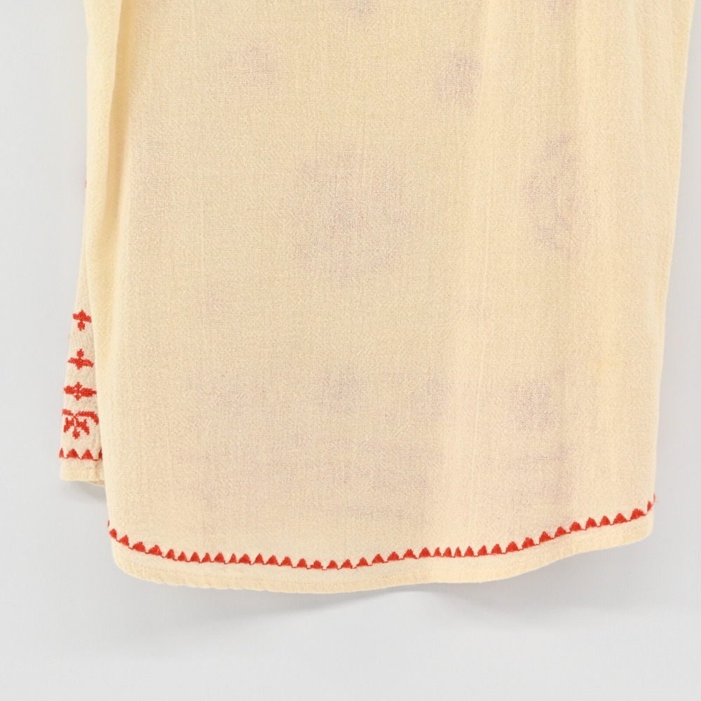 Lucky Brand Embroidered Top Womens Size M Beige Red Sleeveless Scoop Neck Tank - Picture 9 of 10